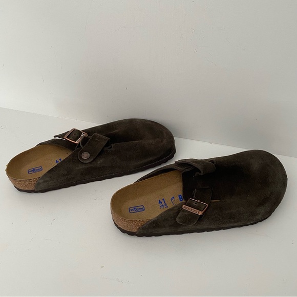 Birkenstock Boston Suede Leather Soft Footbed Clogs | Size 41 Narrow / Regular - Picture 12 of 15